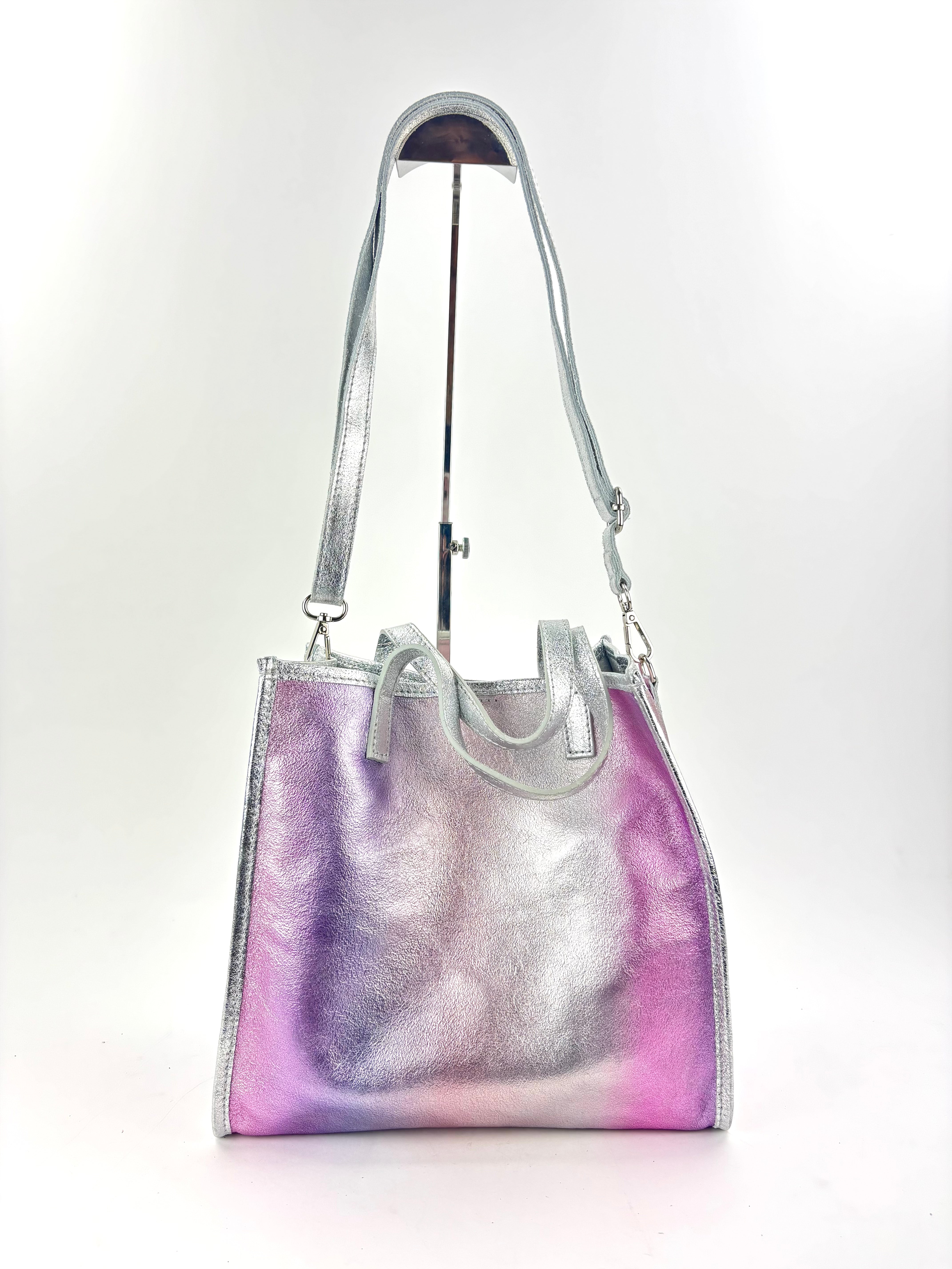 Laura DiMaggio Metallic Ombre Shopper Purple - Big Bag NY