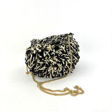Poof Clutch with Chain Strap in Black and White - Big Bag NY