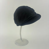 QUIHNO Linen and Nylon Sun and Rain Flat Cap Black - Big Bag NY