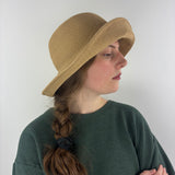 SERGE Straw Effect Wide Brim Foldable Floppy Hat Natural - Big Bag NY