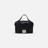 Renato Angi Small Woven Leather Handbag Black - Big Bag NY