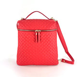 Woven Leather Convertible Backpack Red - Big Bag NY