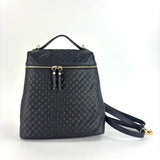 Woven Leather Convertible Backpack Black - Big Bag NY