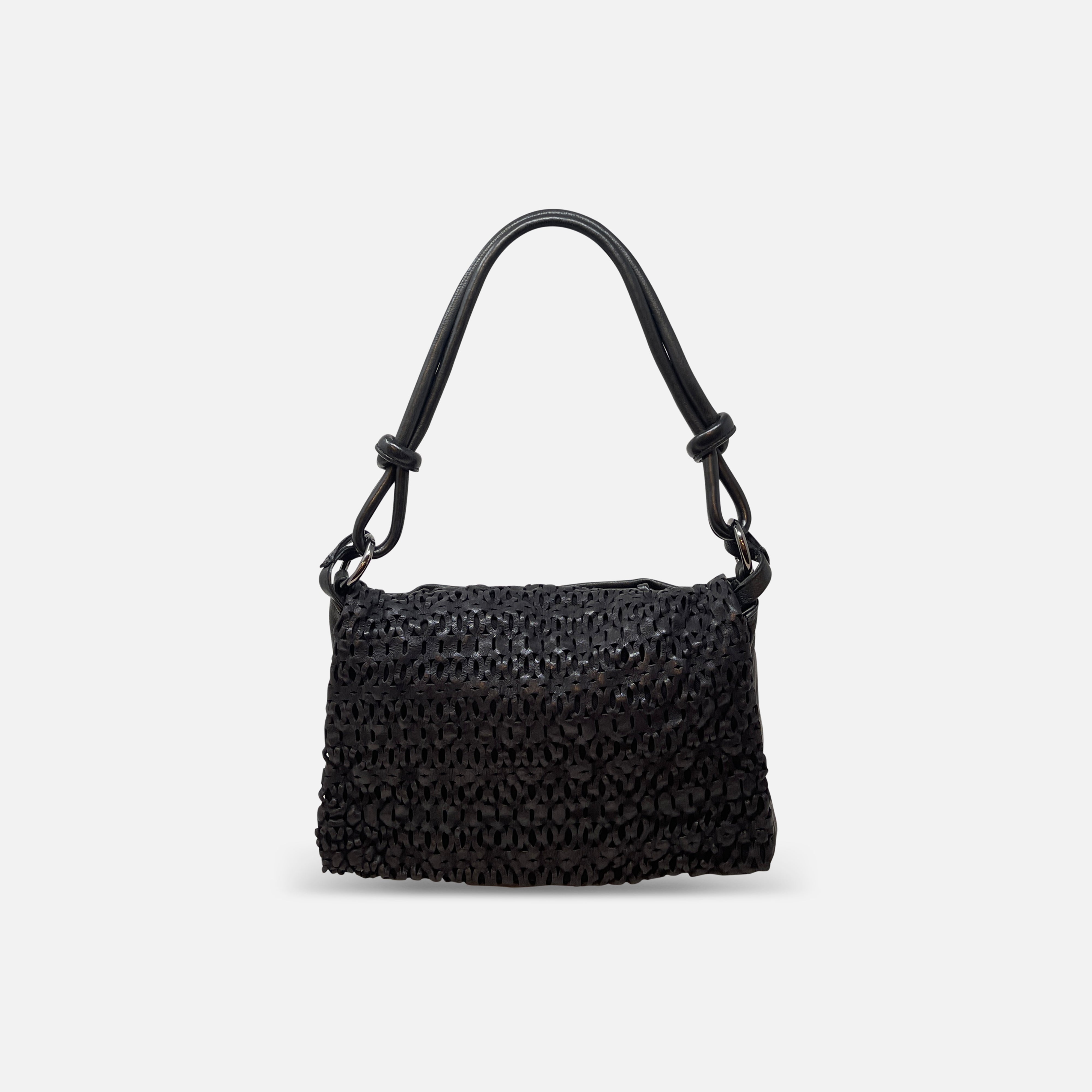 Reptile's House Snow Medium Shoulder and Crossbody Bag Nero - Big Bag NY