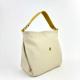 Contrast Trim Medium Bucket Bag White Yellow - Big Bag NY