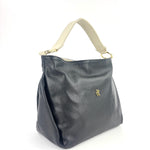 Contrast Trim Medium Bucket Bag Black White- Big Bag NY