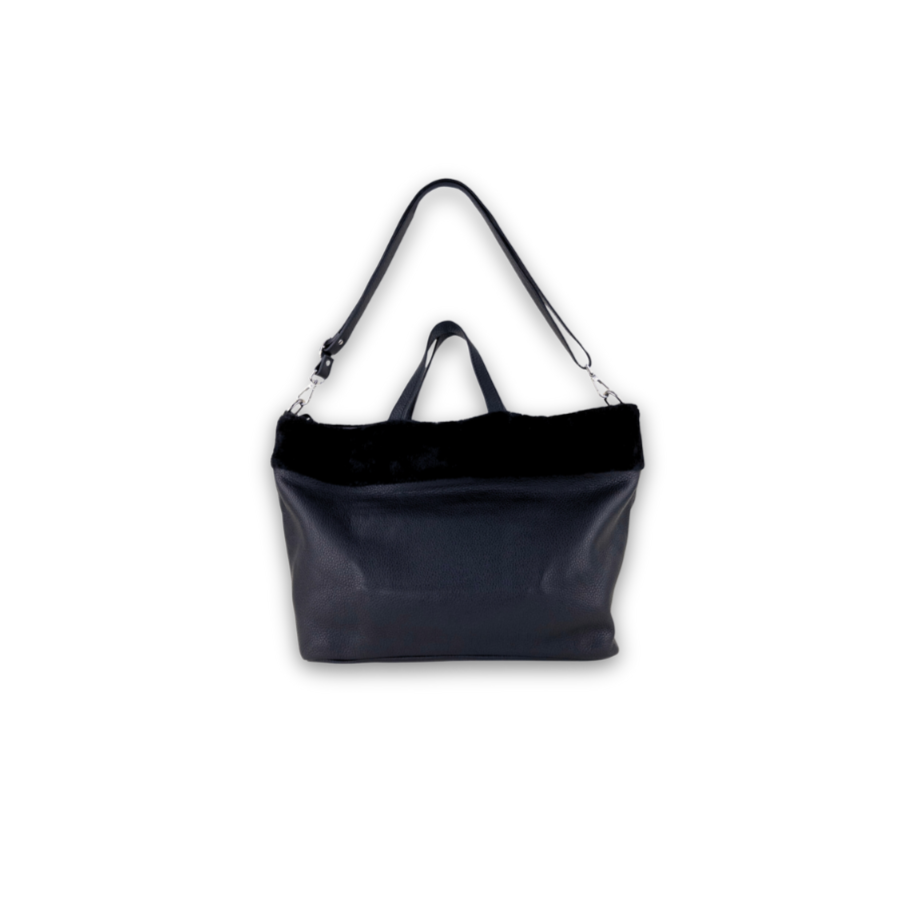 Io Pelle Shearling Trim Tote - Big Bag NY - New York NY
