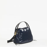 Jack Gomme Linen LeBowl Shoulder and Crossbody Bag in Deep Navy- Big Bag NY
