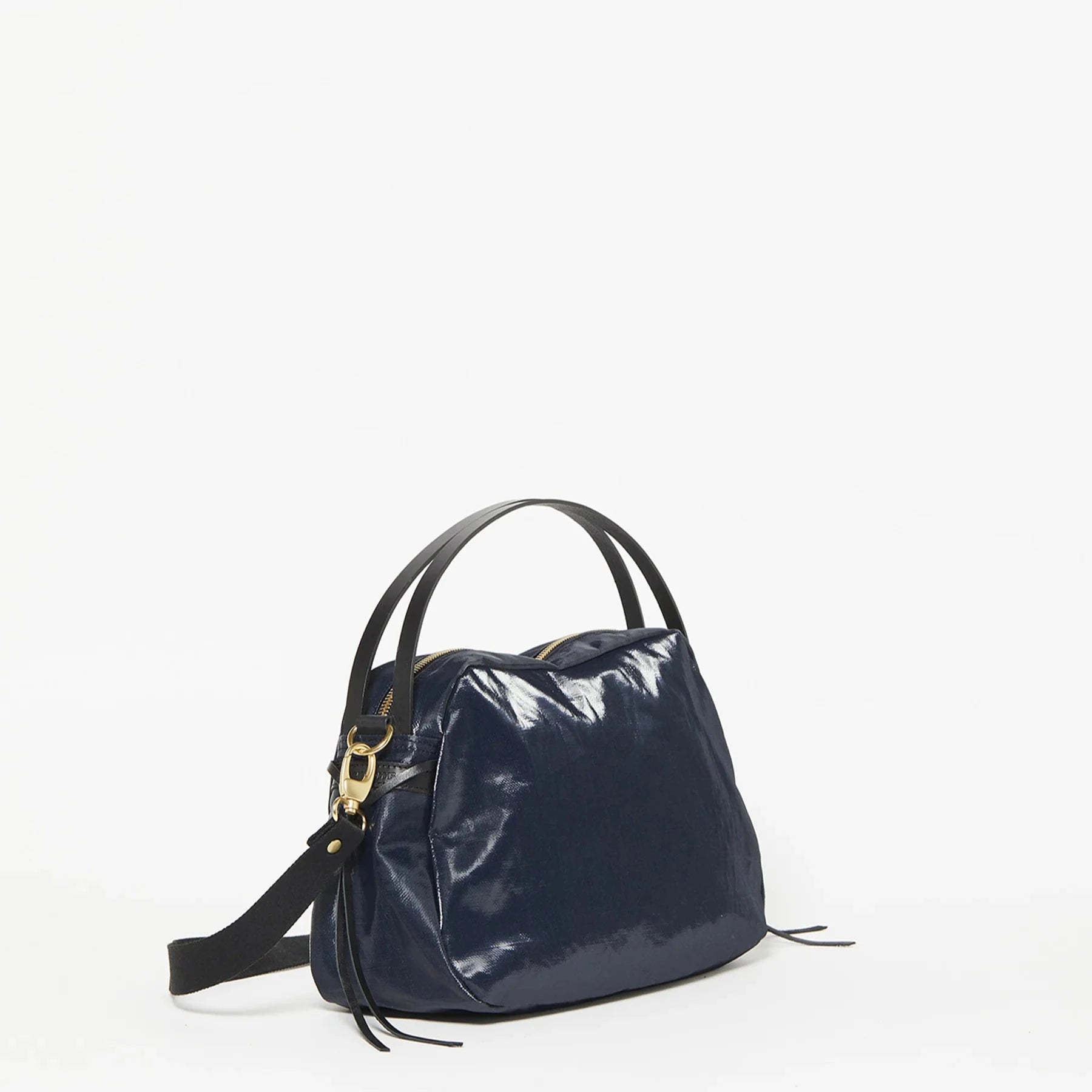 Jack Gomme Linen LeBowl Shoulder and Crossbody Bag in Deep Navy- Big Bag NY