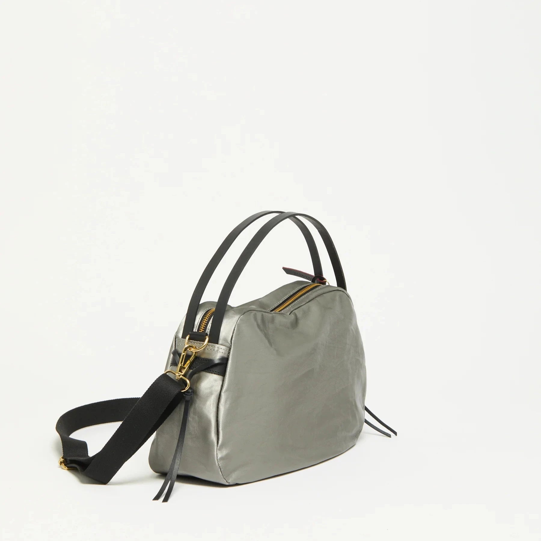 Jack Gomme Linen LeBowl Shoulder and Crossbody Bag in Silver - Big Bag NY