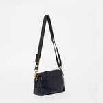 Jack Gomme Mini Shoulder Bag in Coated Linen Deep Navy - Big Bag NY