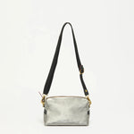 Jack Gomme Mini Shoulder Bag in Coated Linen Silver - Big Bag NY