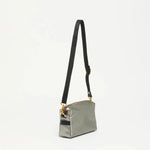 Jack Gomme Mini Shoulder Bag in Coated Linen Silver - Big Bag NY