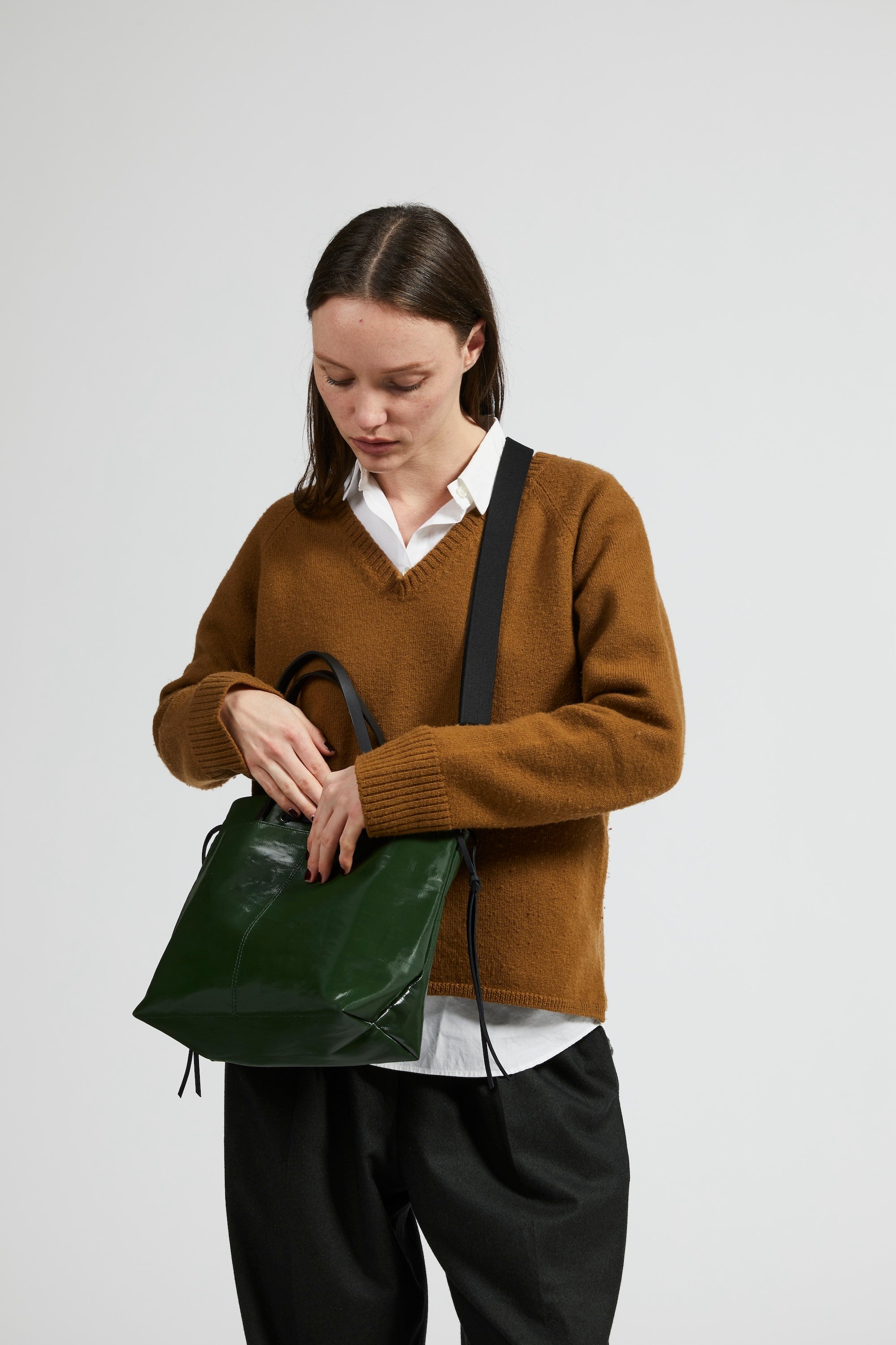 Jack Gomme EMY Linen Tote in Cypress Green - Big Bag NY