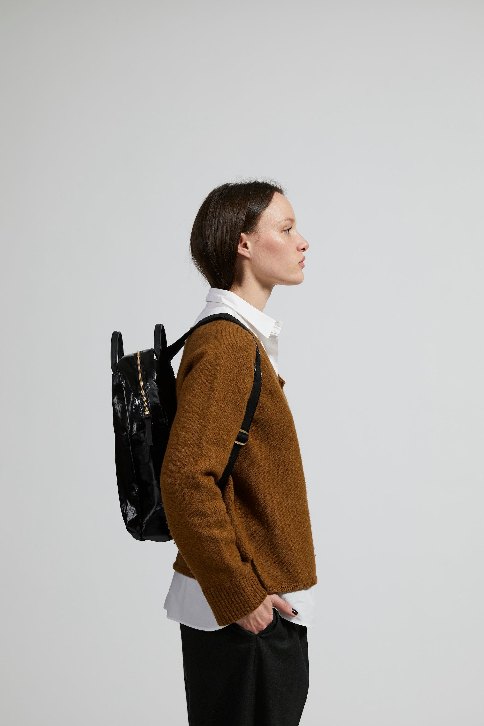 Jack Gomme Lami Linen Premium Light Backpack Noir Black - Big Bag NY