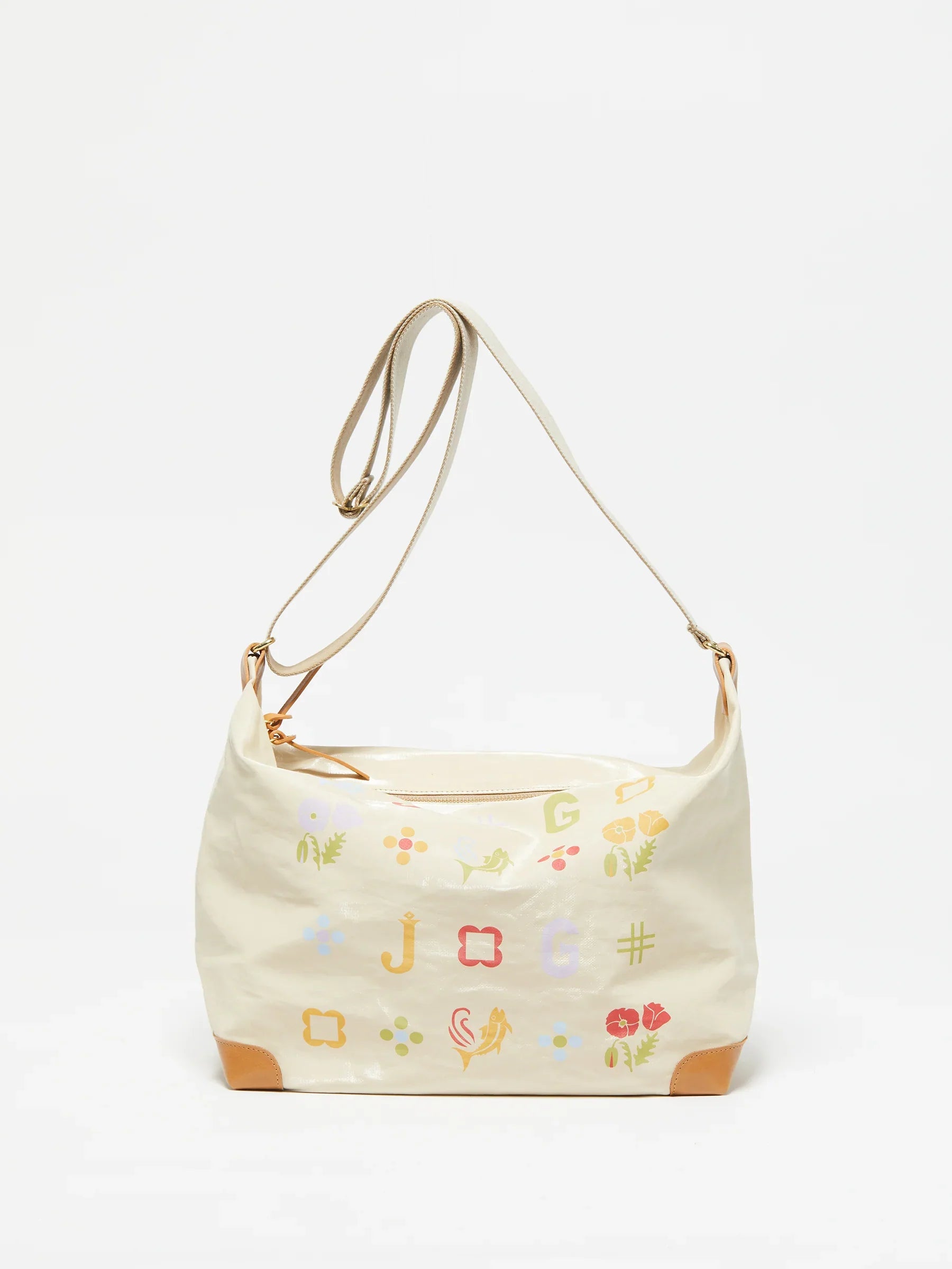 Jack Gomme ARTI Linen Messenger Bag Crema/Multi - Big Bag NYJack Gomme ARTI Atelier Ete Shoulder Bag