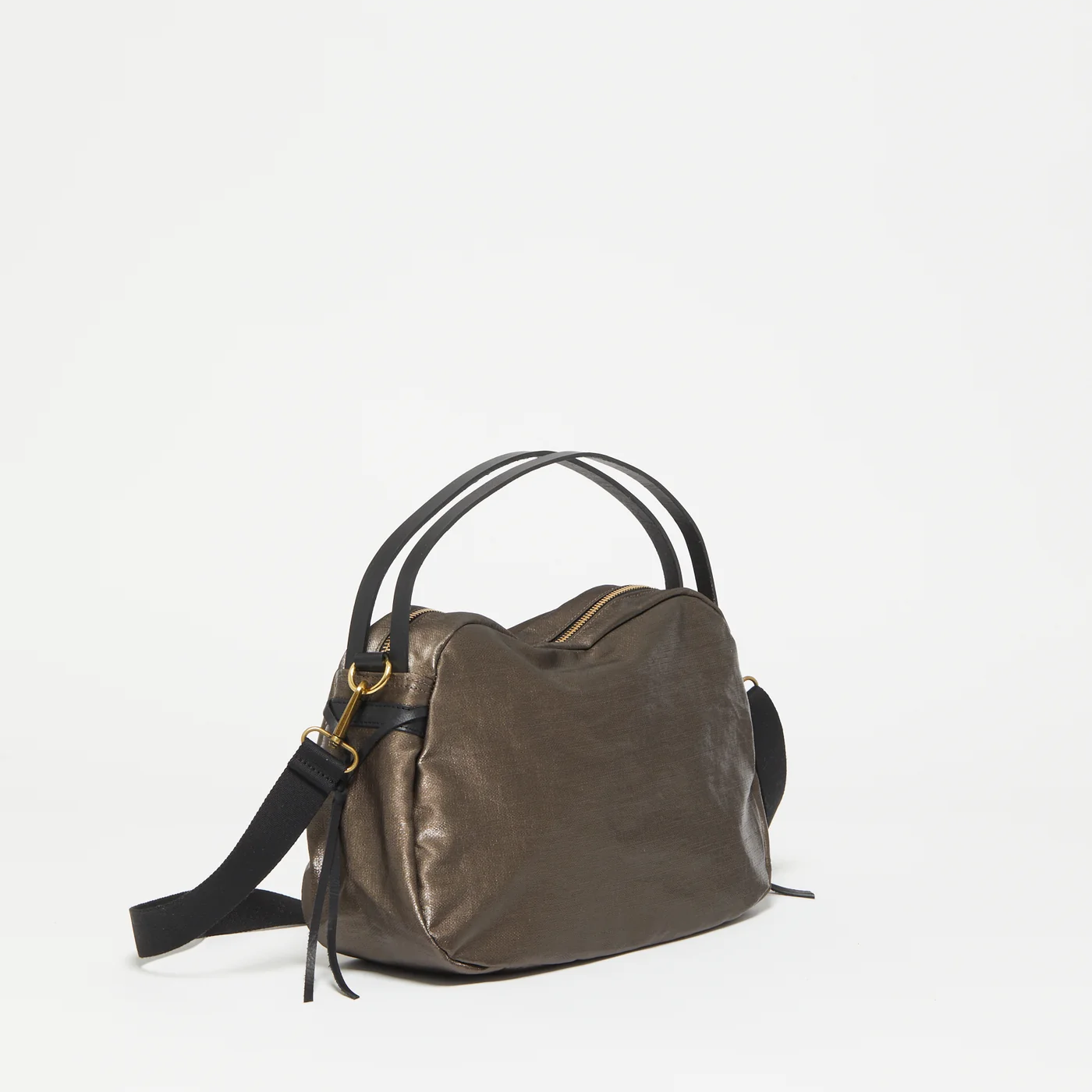 Jack Gomme Linen LeBowl Shoulder and Crossbody Bag in Chestnut - Big Bag