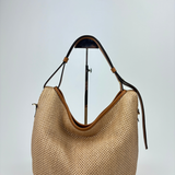 LORISTELLA Jane Small Raffia Hobo Cuoio - Big Bag NY