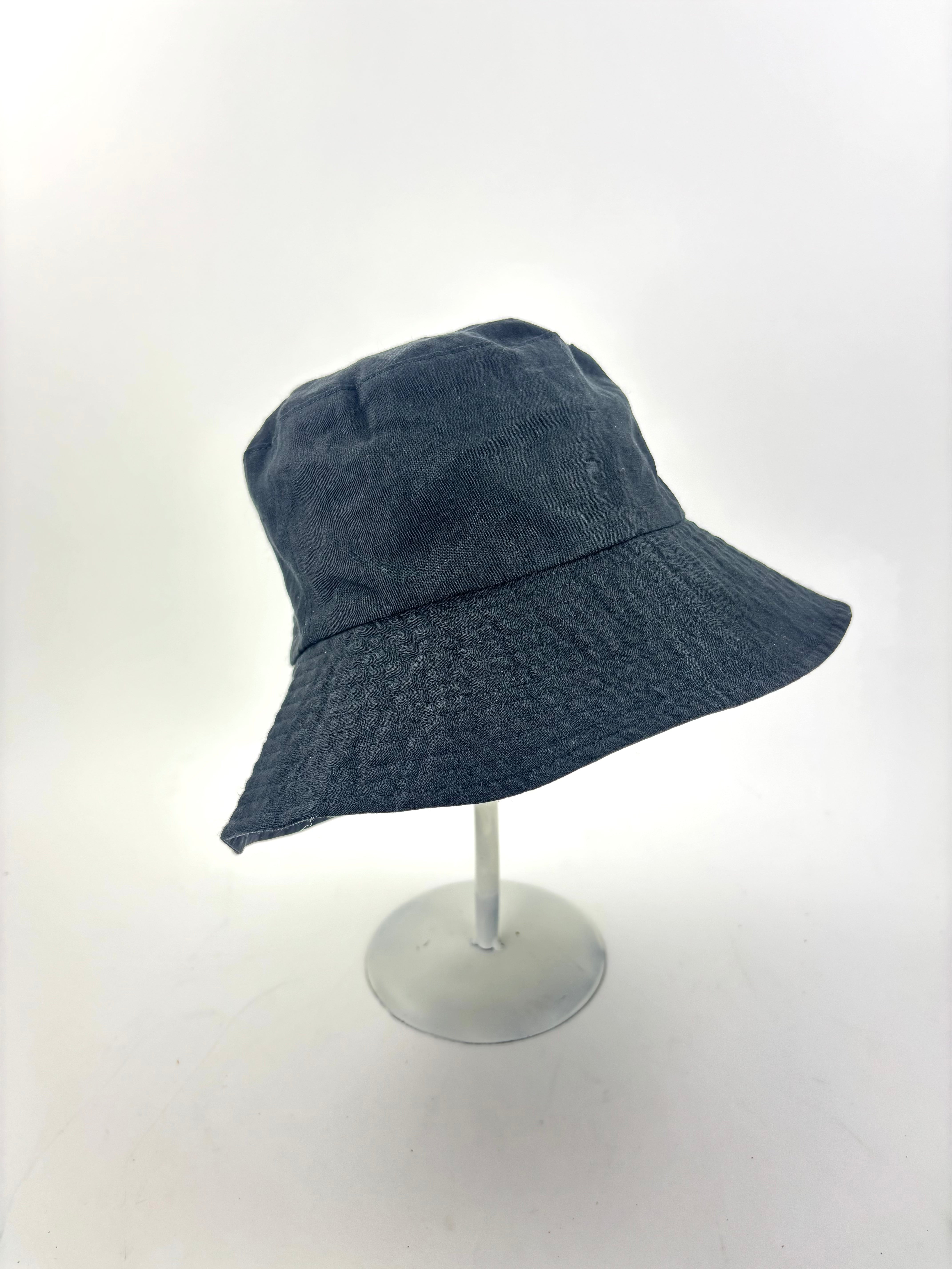 LUNA Linen and Nylon Sun and Rain Bucket Hat Black - Big Bag NY