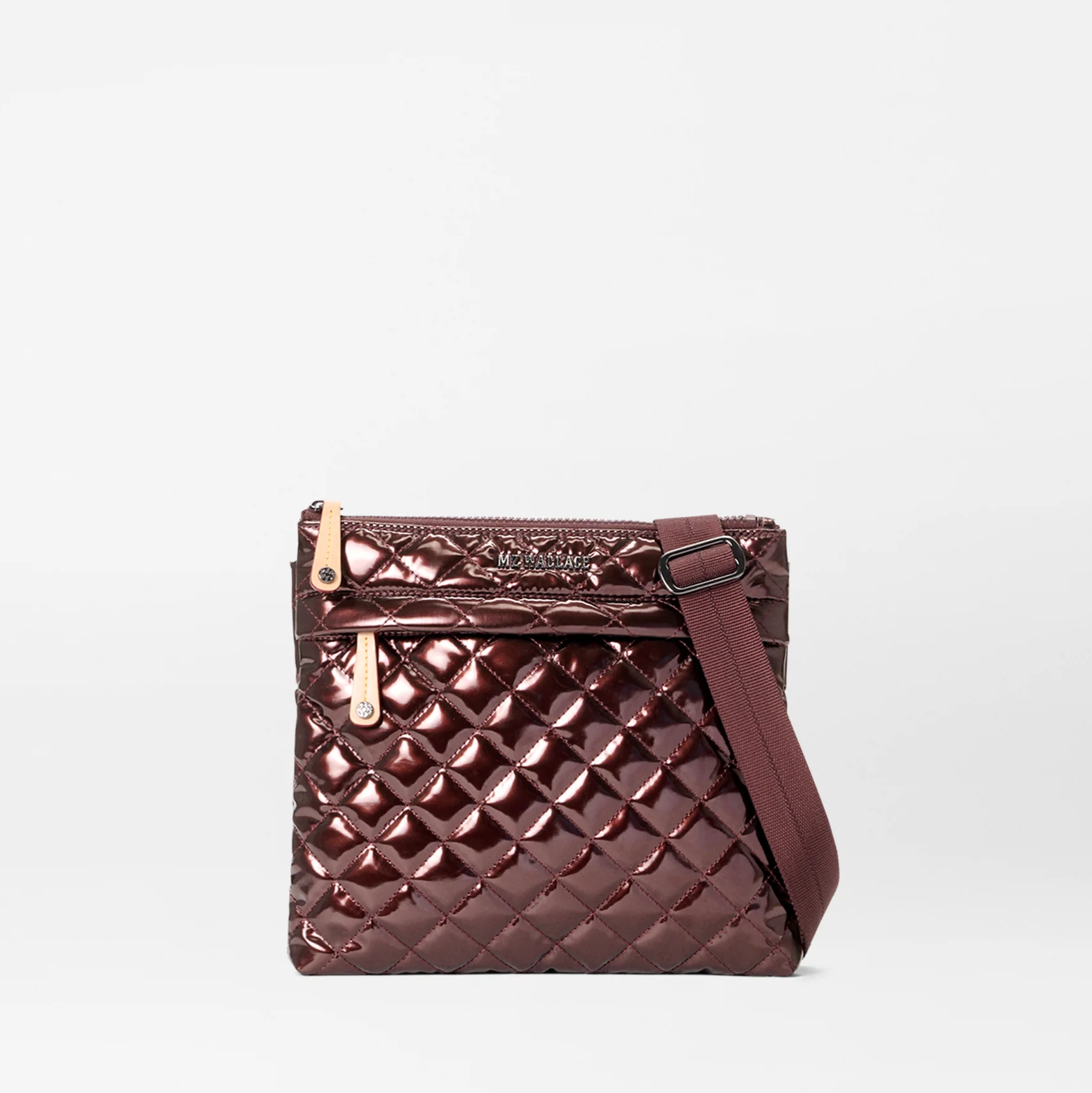 MZ Wallace Flat Crossbody Bordeaux Lacquer - Big Bag NY