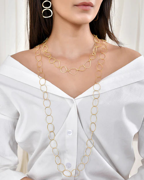 Manjusha Large Gold Cable Necklace - Big Bag NY