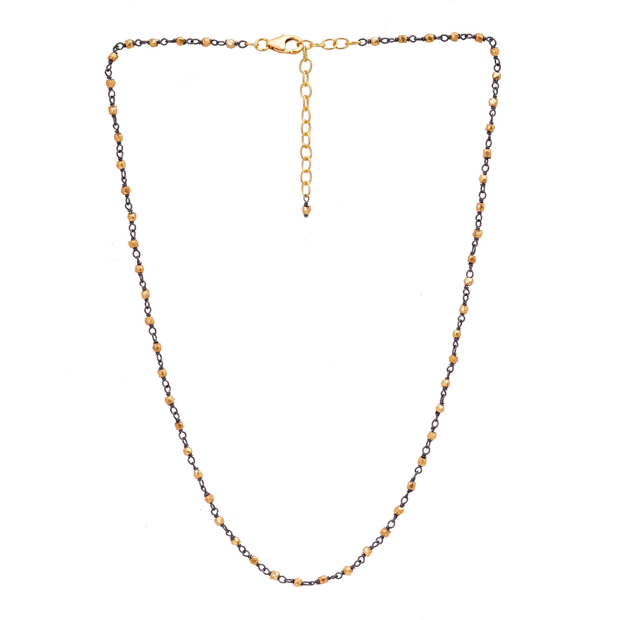 Manjusha Two Tone Gold Bead Necklace - Big Bag NY