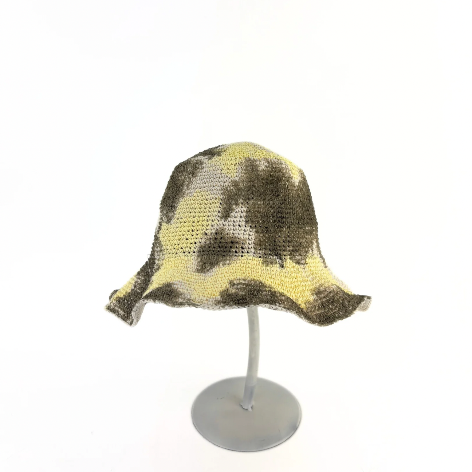 PCNQ DANTE painted Sun Cloche Hat in Yellow and White - Big Bag NY