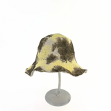 PCNQ DANTE painted Sun Cloche Hat in Yellow and White - Big Bag NY