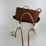 Plinio Visona Paglia Medium Raffia Double Handle Tassel Tote White - Big Bag NY