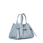 Plinio Visona Queen Small Top Handle Tassel Tote Blue - Big Bag NY