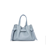 Plinio Visona Queen Small Top Handle Tassel Tote Blue - Big Bag NY
