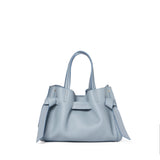 Plinio Visona Queen Small Top Handle Tassel Tote Blue - Big Bag NY
