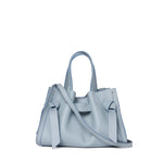 Plinio Visona Queen Small Top Handle Tassel Tote Blue - Big Bag NY