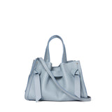 Plinio Visona Queen Small Top Handle Tassel Tote Blue - Big Bag NY