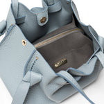 Plinio Visona Queen Small Top Handle Tassel Tote Blue - Big Bag NY