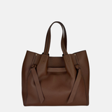 Plinio Visona VITTORIA Queen Extra Large Leather Tote Walnut - Big Bag NY
