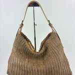 Reptile's House Lune Large Shoulder Bag with Brass Buckle Beige - Big Bag NY