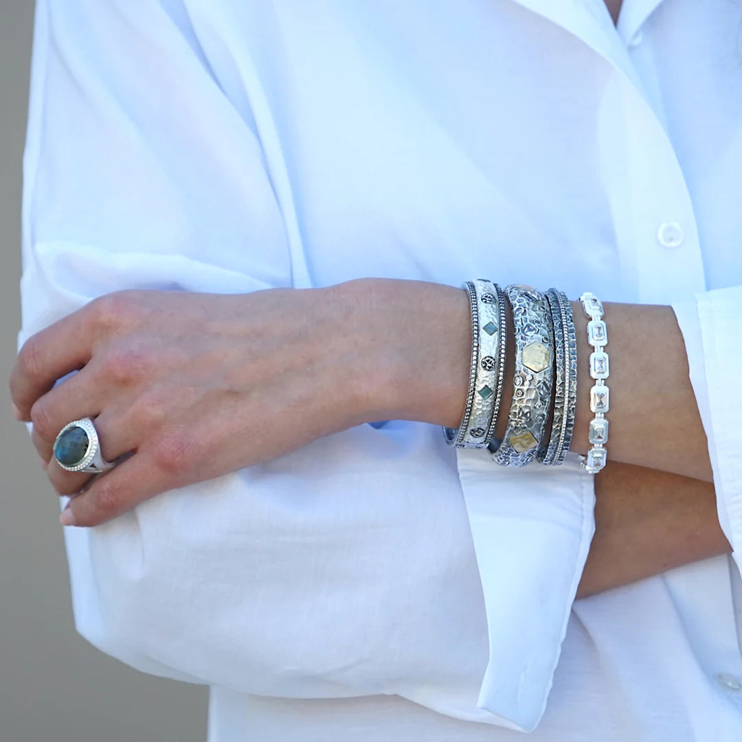 Tat2 Vintage Silver REDONDO Bangle - Big Bag NY