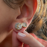 Raina Studs with Silver Resin