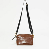 Jack Gomme Mini Shoulder Bag in Coated Linen Toffee Brown - Big Bag NY
