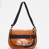 Jack Gomme GABY messenger bag in Coated Linen Pecan - Big Bag NY