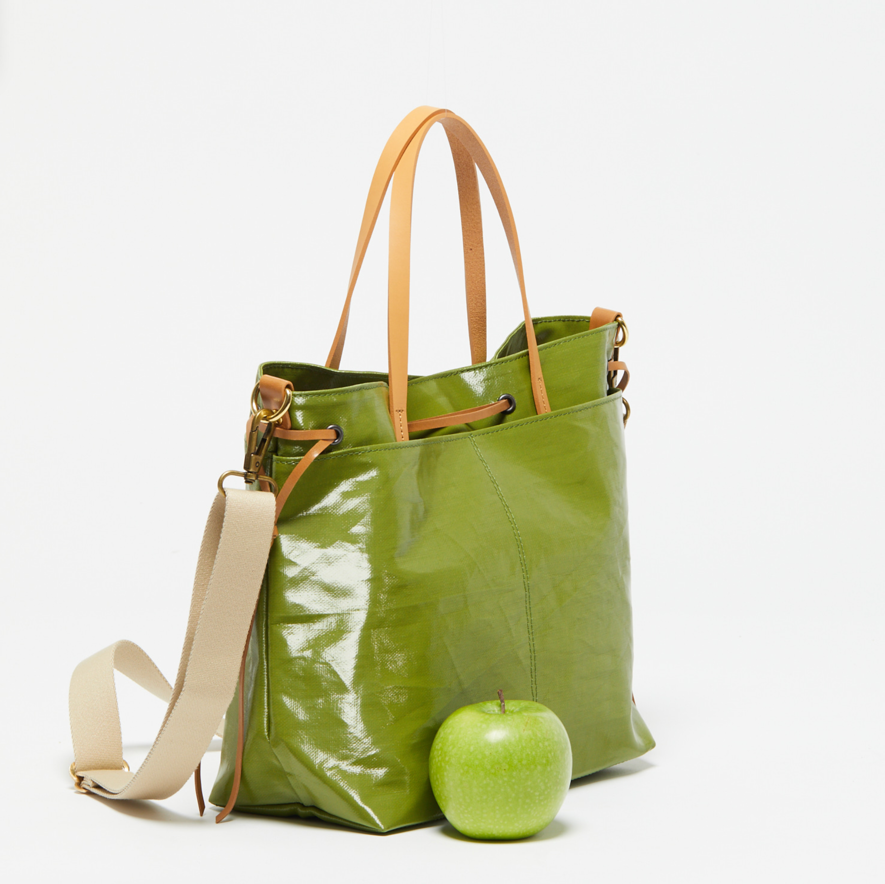 Jack Gomme EMY Tote Bag Coated Linen Green - Big Bag NY