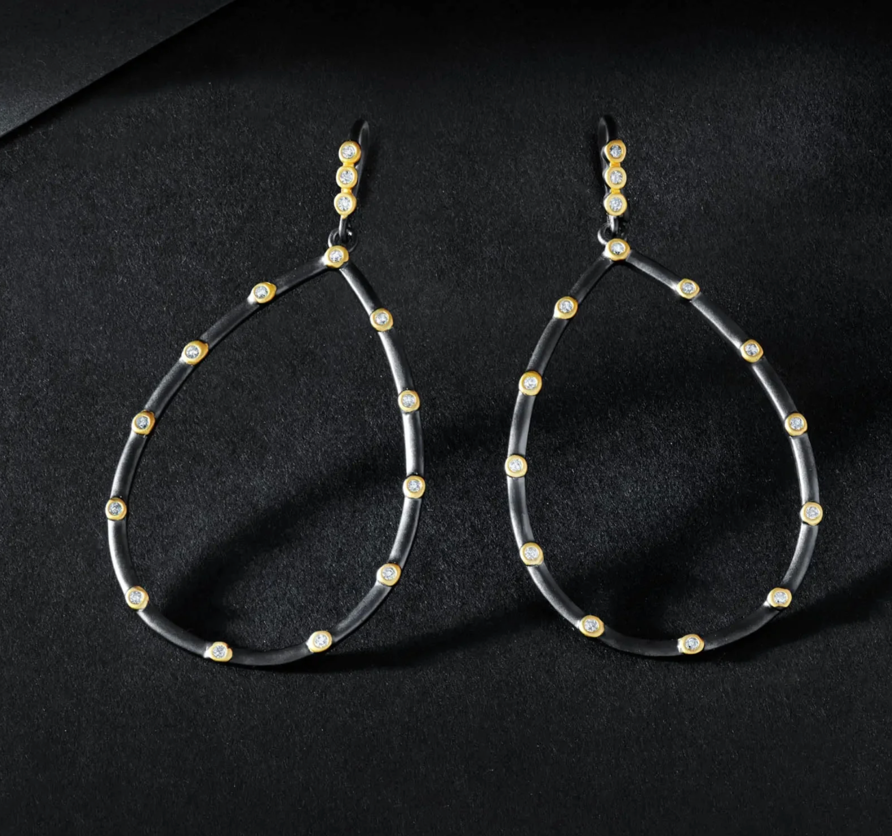 Freida Rothman Signature Bezel Teardrop Earrings - Big Bag NY