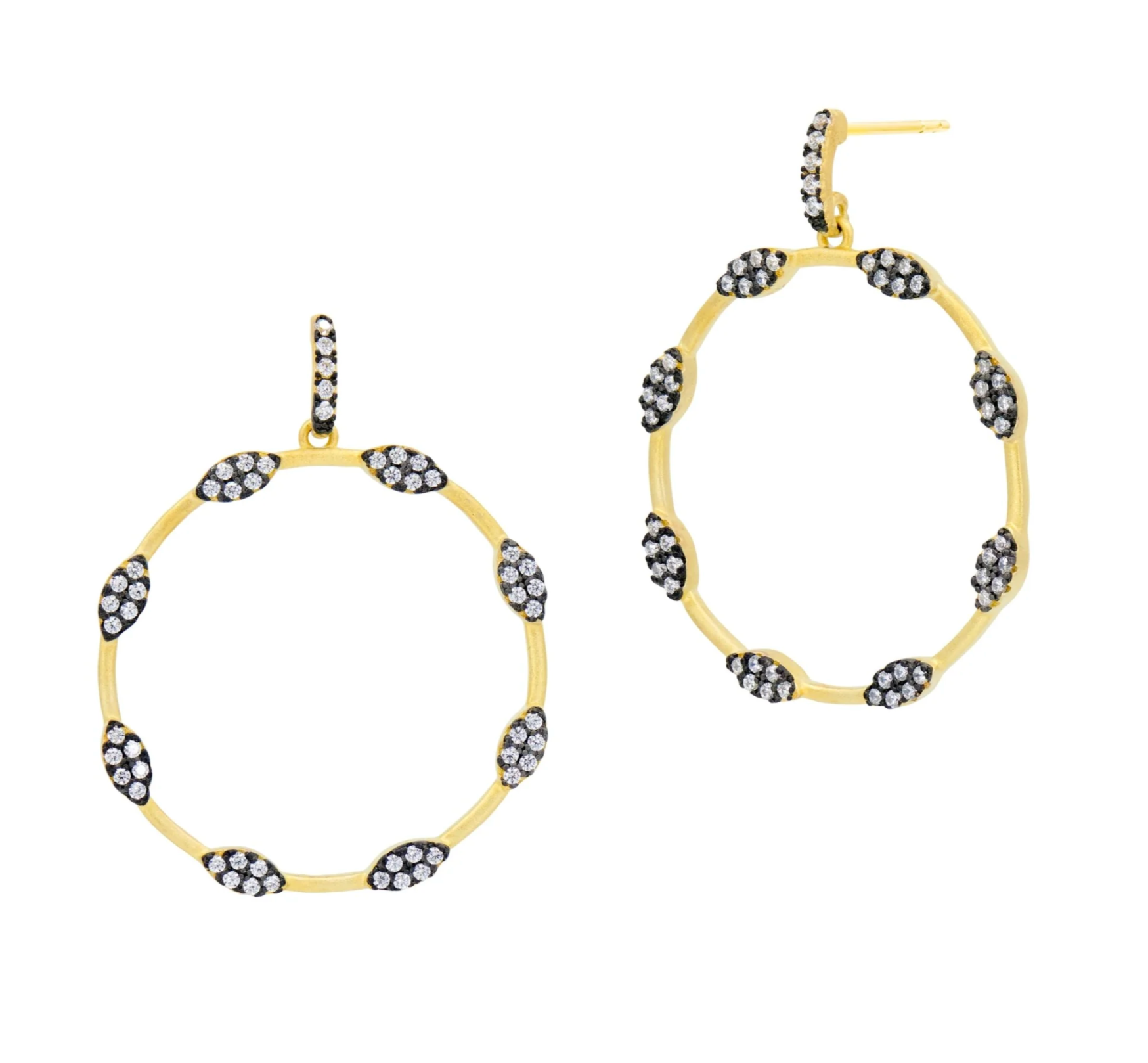 Freida Rothman Sparkling Open Hoop Earrings - Big Bag NY