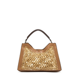 Aurora Braided Raffia Leather Handle Bag