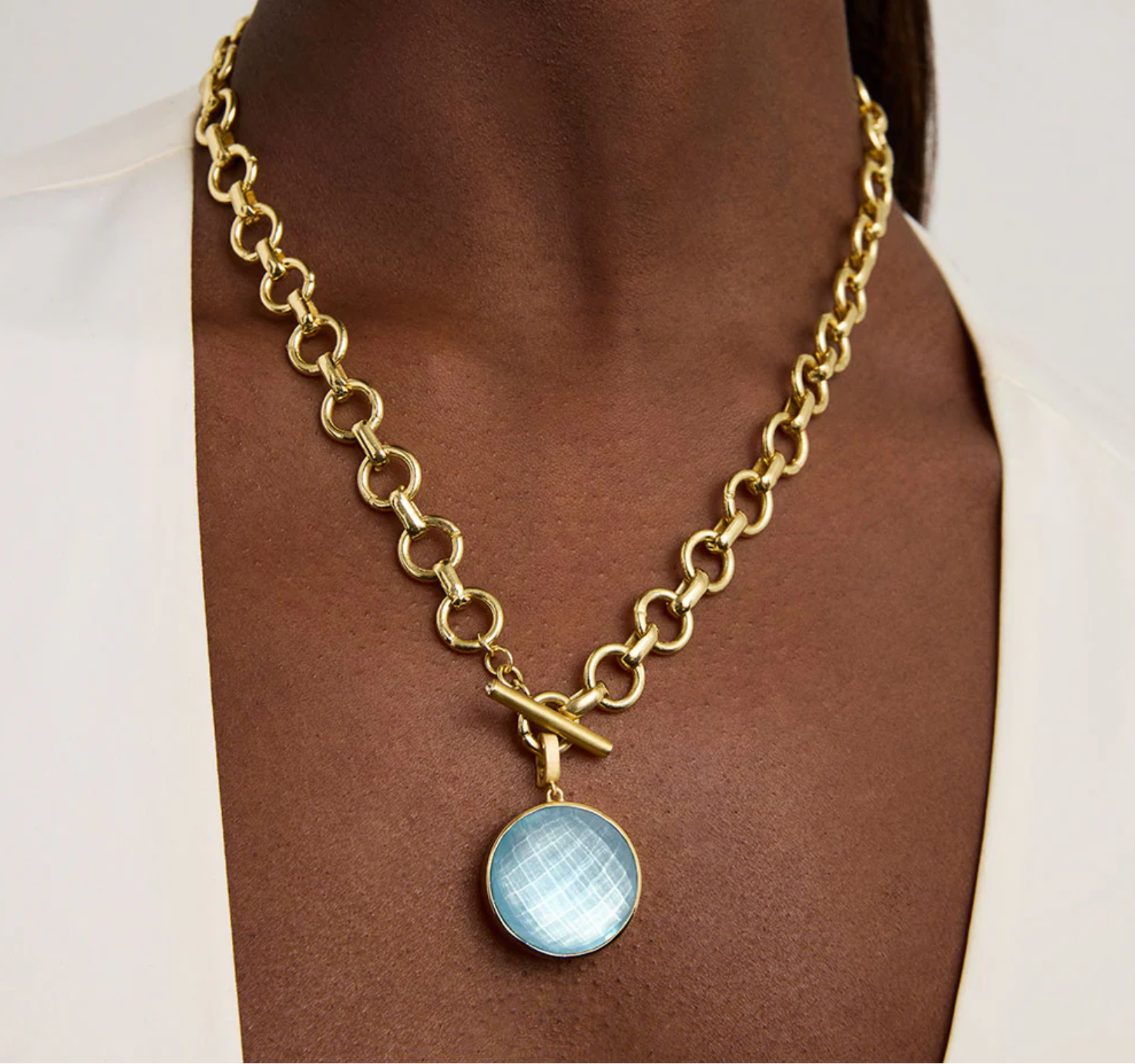 Dean Davidson New Signature Collar Necklace in Iridescent Sky Blue - Big Bag NY