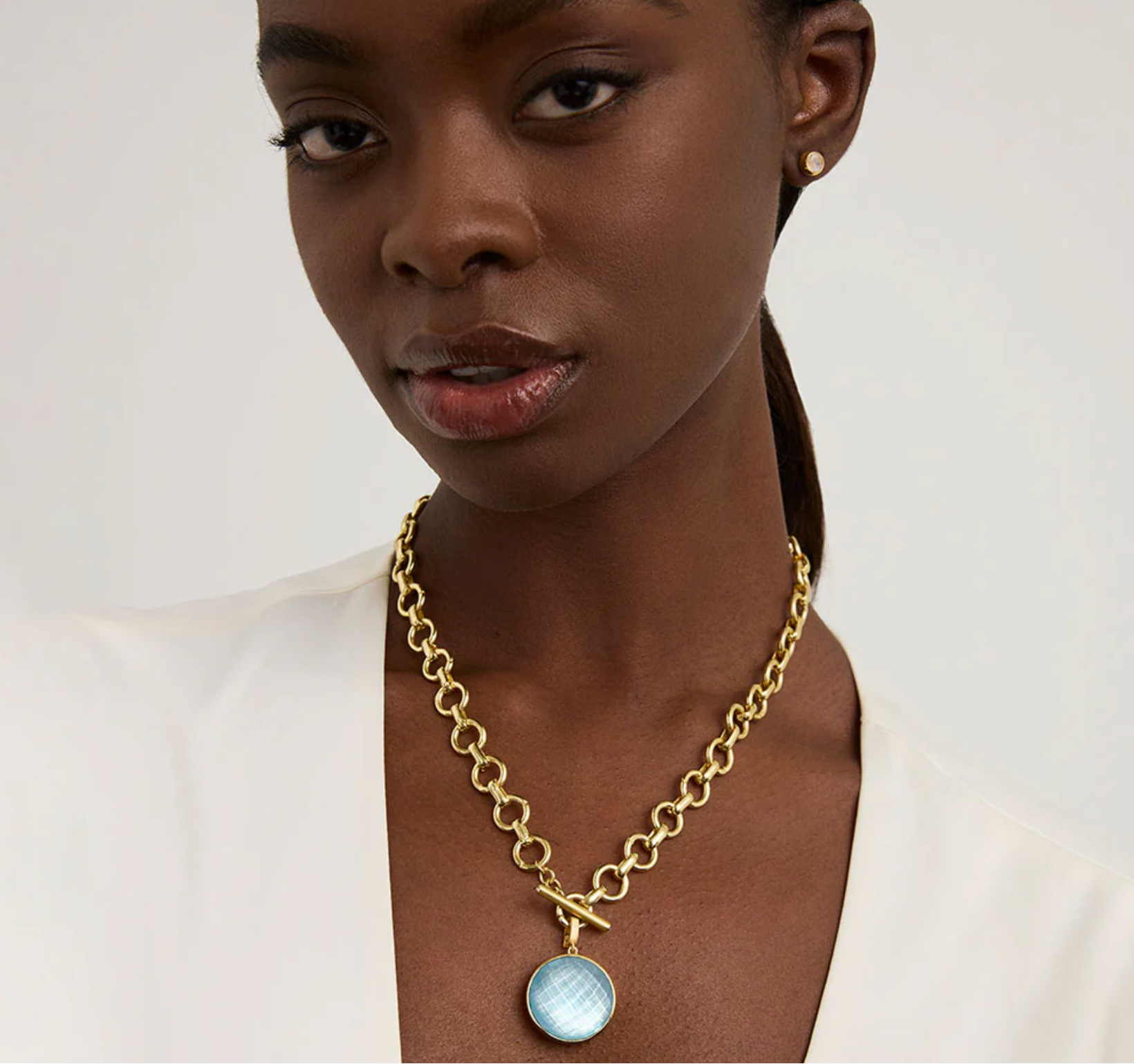 Dean Davidson New Signature Collar Necklace in Iridescent Sky Blue - Big Bag NY