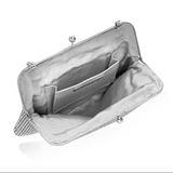 Crystal Dimple Frame Clutch