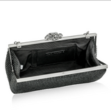 All Over Crystal Flower Clasp Clutch