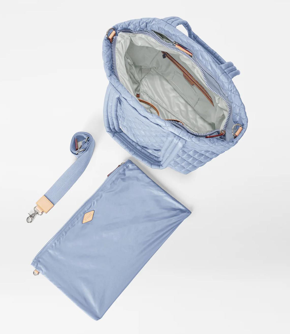 MZ Wallace Medium Metro Tote Deluxe Stone Blue - Big Bag NY